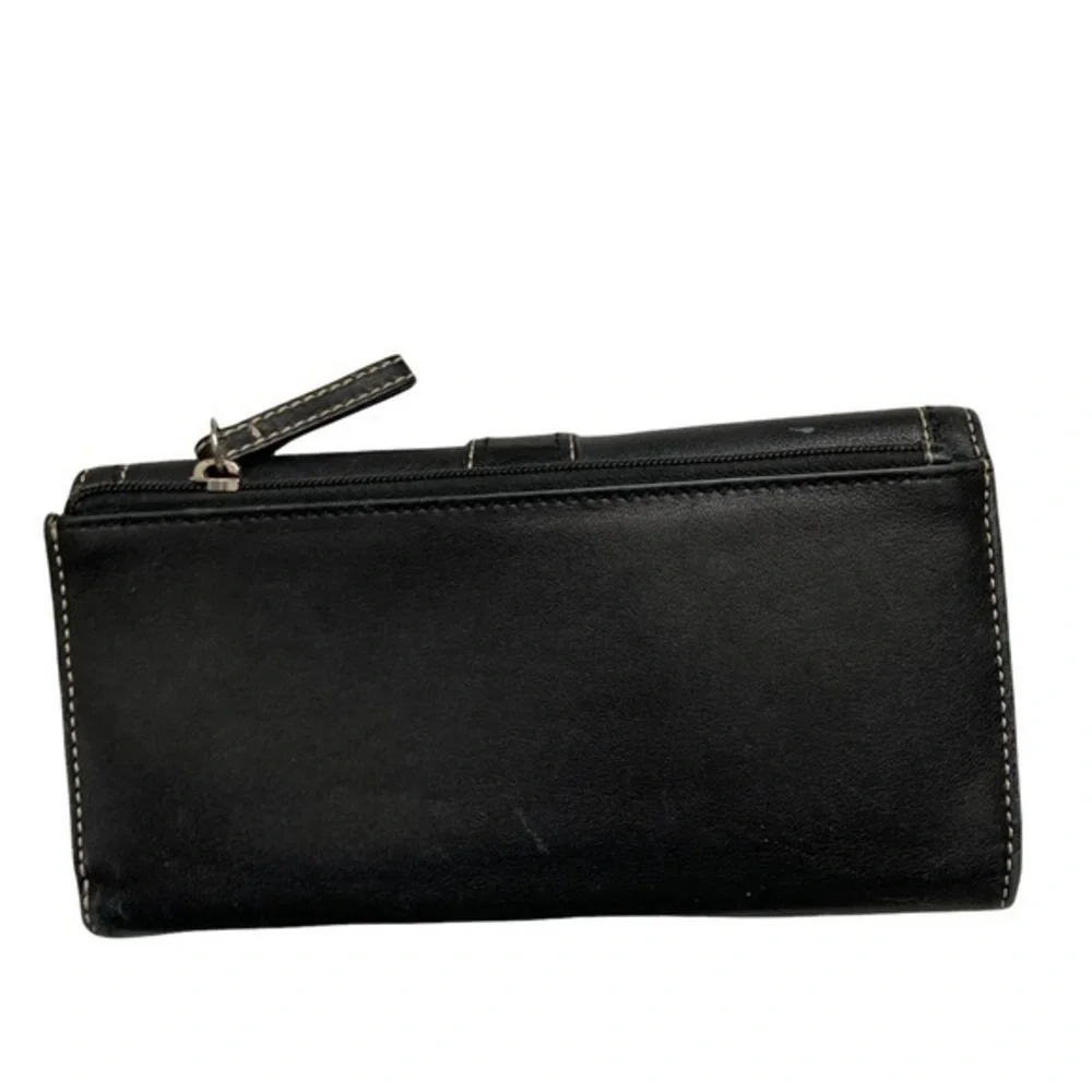 Coach black leather soho checkbook wallet